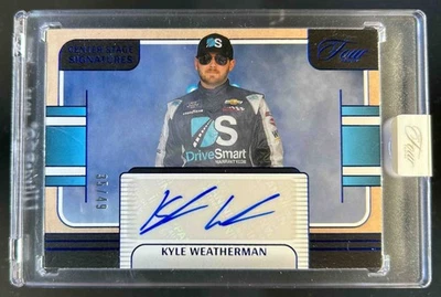 2025 Turn Four NASCAR Kyle Weatherman Center Stage Signatures Blue Auto #35/49 - Image 1 of 2