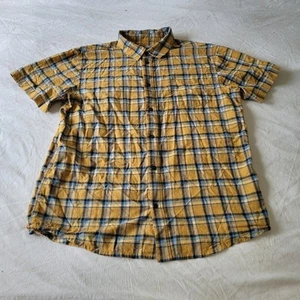Prana Shirt Mens L Plaid Short Sleeve Organic Cotton Outdoor Hiking Button Up - Picture 1 of 5