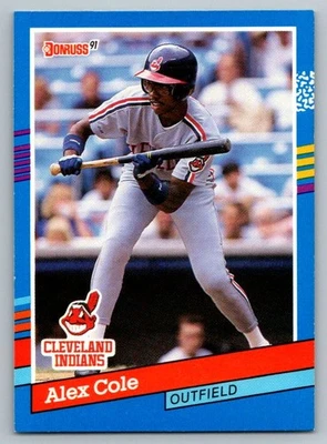 1991 Donruss Alex Cole #383b Cleveland Indians - Image 1 of 2