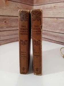 ANTIQUE 1906 William Jennings Bryan THE WORLD'S FAMOUS ORATIONS 2 Vol Lot III IX - Imagen 1 de 13