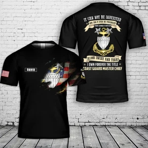 Custom Name US Coast Guard Master Chief 3D T-Shirt - Picture 1 of 2