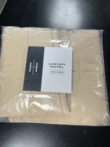 NIP Luxury Hotel Euro Sham 26" x 26" Gold Style H-PLG-ESH Cotton - Picture 1 of 3