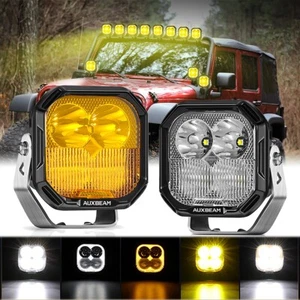 2x AUXBEAM 3" 100W 11600LM LED Pods Light Combo DRL & Amber Turn Signal for Jeep - Bild 1 von 12