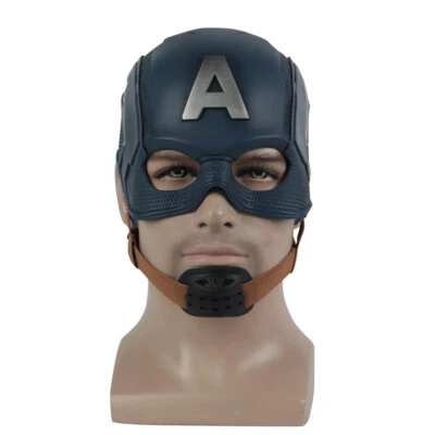 Avengers Captain America Helmet Cosplay Superhero Half Head Mask Soft PVC Helmet - Image 1 of 4