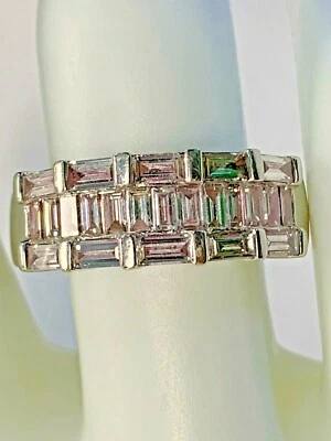 ESTATE 1.25- -.1.55CTWT women's BAGUETTE Diamond WEDDING 18K white Gold  - Image 1 of 4