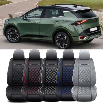 Capa de assento de carro couro ecológico conjunto completo almofada luxo para Kia Sportage 1995-2024 - Imagem 1 de 4