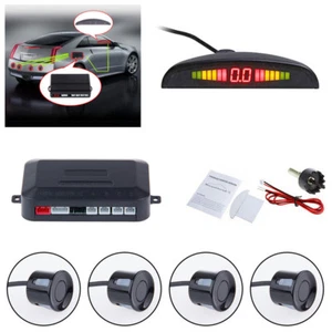 4 Sensors Parking Sensor Car Reverse with LCD Display Audio Buzzer Alarm Black - Picture 1 of 11