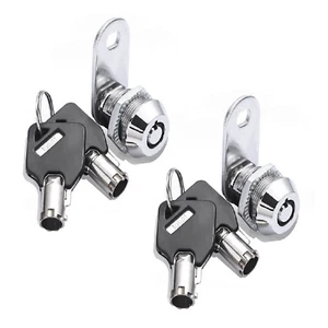 2 Pack Locks 5/8" Tubular Cam Lock for Camper Cabinet Drawer Toolbox Keys - Picture 1 of 9