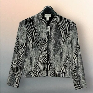 Joseph Ribkoff Womens Animal Pattern Long Sleeve Zip Up Jacket Size 10 US Y2K - Picture 1 of 8