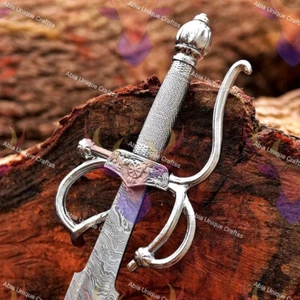 Legend Of Zoro Sword Replica Damascus Steel Medieval Sword With Sheath - Picture 1 of 5