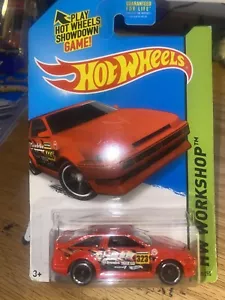 2013 HOT WHEELS. TOYOTA AE-86 Corolla ( Red Body / Black side doors ) - Picture 1 of 3