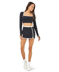 L*Space Campbell Skort (Black/Cream) Women's Skirt Size Large 1026 - Picture 1 of 2