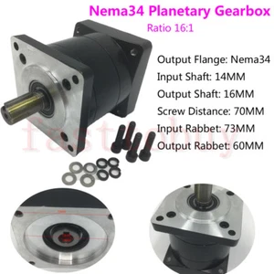 16:1 Nema34 Planetary Speed Reducer Input 14mm Gearbox for 86mm Stepper Motor - Picture 1 of 6