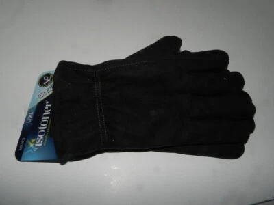 NEW ISOTONER MEN'S MENS SMART DRI GLOVES Size L / XL BLACK PROTECTS RAIN & SNOW - Image 1 of 4