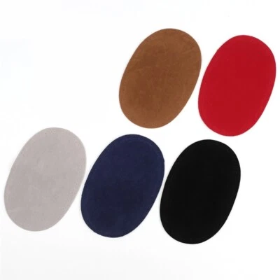 1 Pair PU Leather Repair Patches Oval Shape Elbow Knee Patches for Jeans Clothes - Image 1 of 4