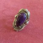 Sterling Silver- Purple- Teardrop- Sugilite- Feather- Floral- Braided- Airy-Ring