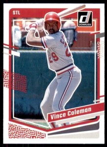 2023 Donruss Baseball Base #184 Vince Coleman - St. Louis Cardinals