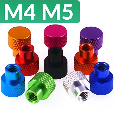 M4 M5 Rändelmuttern Blindloch Aluminium Legierung Vollgewinde Muttern DIY - Bild 1 von 4