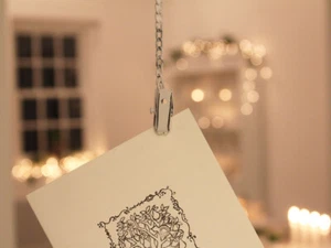 WEIHNACHTEN WEISS VINTAGE ANTIK WIMPEL GIRLANDE HERZ CHIC HOCHZEIT DEKO PARTY - Bild 1 von 5