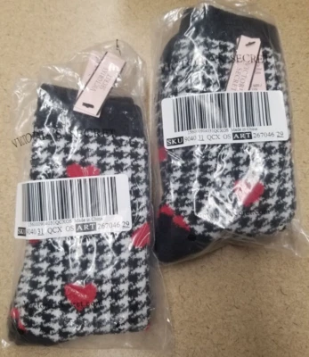Victoria's Secret 11229241 Acogedores Calcetines de Vellón Talla OS - Corazón Pata de Gallo Foto 1 de 4