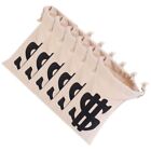 6 Pcs Drawstring Money Pouch Candy Container Dollar Sign Bag Gift