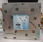 Burnes of Boston Here Kitty Metal Pet 3x3 Pewter Picture Frame for Cat Paw Print