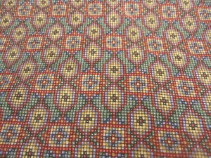 Vintage Cotton Fabric Small Geomatric Squares Dots Multicolored BTY x 42 - Picture 1 of 6