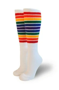 Pride Socks Unisex Thigh High Full Rainbow Socks Freedom - Picture 1 of 2