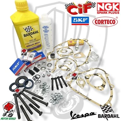 KIT REVISIONE MOTORE VESPA 50 SPECIAL N L R GUARNIZIONI PARAOLI CUSCINETTI ORING - Immagine 1 di 4