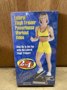 Lateral Thigh Trainer Powerhouse Workout Video VHS Toning 2 in 1 Cardio - Imagen 1 de 1