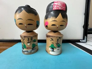 Vintage Kokeshi Japanese wooden dolls - Picture 1 of 2