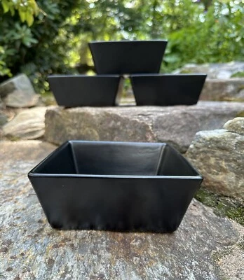 "Cuencos cuadrados de gres negro 4/STONE LAIN GRACE de 6,25"" usados en excelente estado" Foto 1 de 4