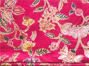 Indian Cotton Fabric Hand Block Floral Print Craft Dressmaking Material 5 Yard - Picture 1 of 2
