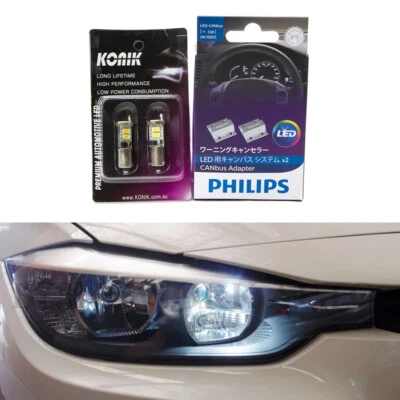 KONIK H6W BAX9S 6000K WHITE LED Parker Light + PHILIPS CANbus For BMW F20 F30 - Image 1 of 4