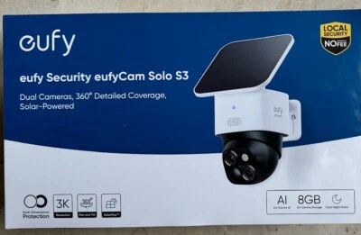 eufy Security SoloCam S3 Solar Powered Outdoor Wireless 3k 360 8X Zoom Camera - Image 1 of 3