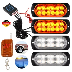4 X LED Auto Frontblitzer Orange Blitzlicht Warnleuchte LKW Strobe Licht 12V/24V - Bild 1 von 12