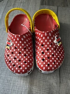 CROCS Minnie Mouse Light Up Classic Clog Girls Size J-3 Red Yellow Disney - Picture 1 of 5