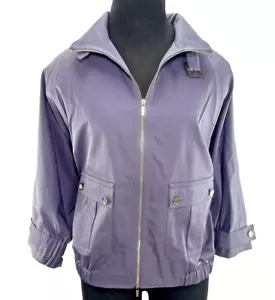 NWT ST JOHN Concord Purple Utility Jacket Bomber K612WE1 Sz M Medium - Picture 1 of 18