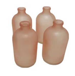 Mini Jarrones Florales Brote Lote De 4 Pequeñas Botellas Rosa Diseño Flores Artesanía NUEVO - Imagen 1 de 12