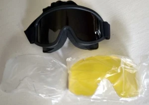  Tactical Safety Goggle Set with Smoke, Clear & Yellow  Interchangeable Lenses - Picture 1 of 6