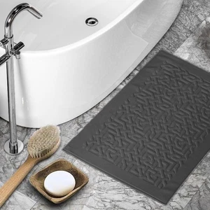 2Pcs Bath Mats For Bathroom Floor 900 GSM Terry Cloth Towelling Rug Mat 50x80cm - Picture 1 of 8