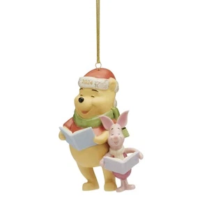 Disney Winnie the Pooh Maialino Decorazione Natalizia Oro 24K Accenti 2,5 Pollici - Foto 1 di 7