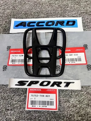 1Set For Honda Accord 2018-2022 Sport Sedan Genuine Emblem Logo Gloss Black Foto 1 de 4
