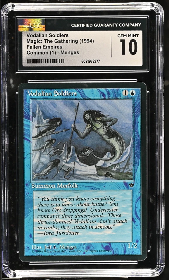 VODALIAN SOLDIERS (Menges) Fallen Empires CGC 10 MTG [Nostalgium] - Image 1 of 2