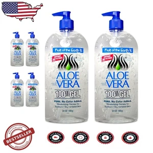 Natural Aloe Vera Gel 24 oz - Soothing Skin Relief, 2 Pack for All Skin Types - Picture 1 of 4