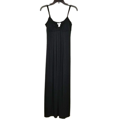 Vestido maxi Taboo feminino Babydoll M preto alças de espaguete Y2K elástico caprichodo - Imagem 1 de 4