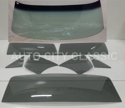 Glass 1965 Pontiac Tempest GTO LeMans HT Green Windshield Grey Vent Dr Qtr Back - Image 1 of 4
