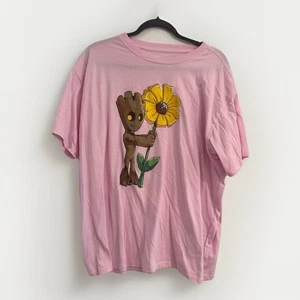 Marvel Damen 2xl T-Shirt Kurzarm Baby Groot Rosa Und Blume - Bild 1 von 6