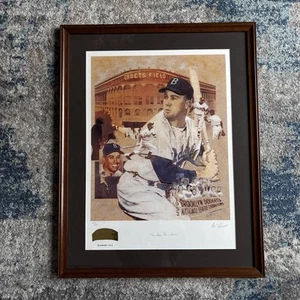 Duke Snider Signed 17x23 Lithograph Framed Ebbets Field Flatbush Auto /500 - Picture 1 of 8