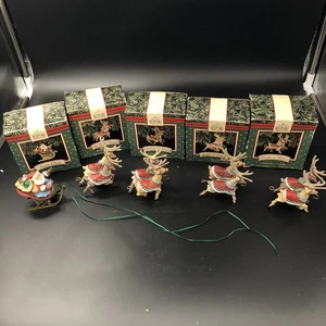 Hallmark Keepsake Ornaments SANTA Y SUS RENOS 1992 JUEGO COMPLETO de 5 - Imagen 1 de 9